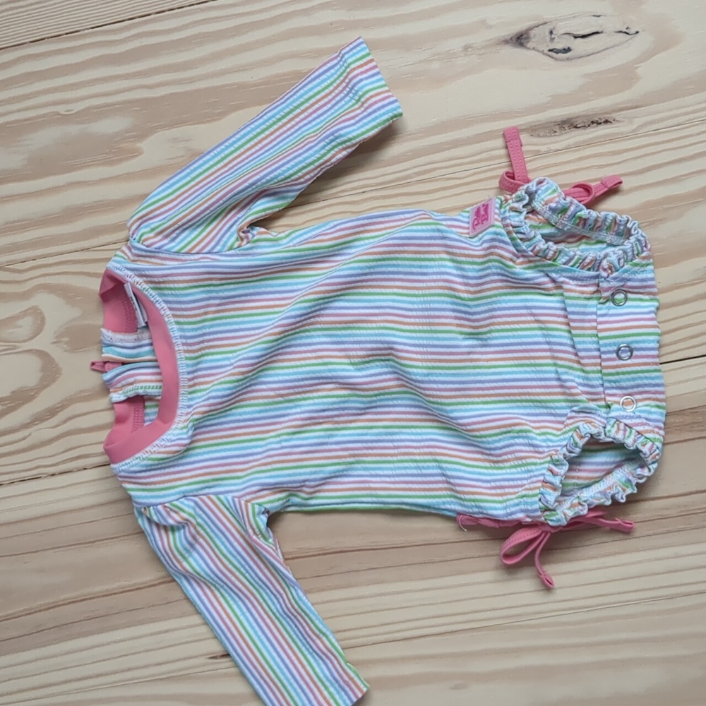 Ruffle butts pastel rainbow suit